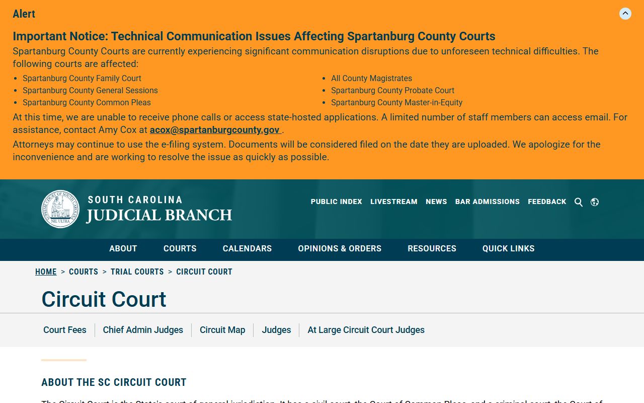 Kershaw County Clerk of Court South Carolina Circuit Court overview