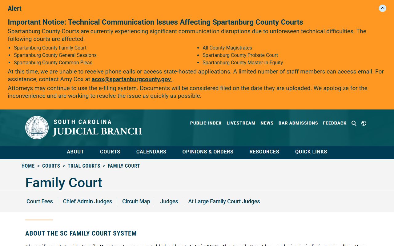 Kershaw County Clerk of Court South Carolina Family Court overview