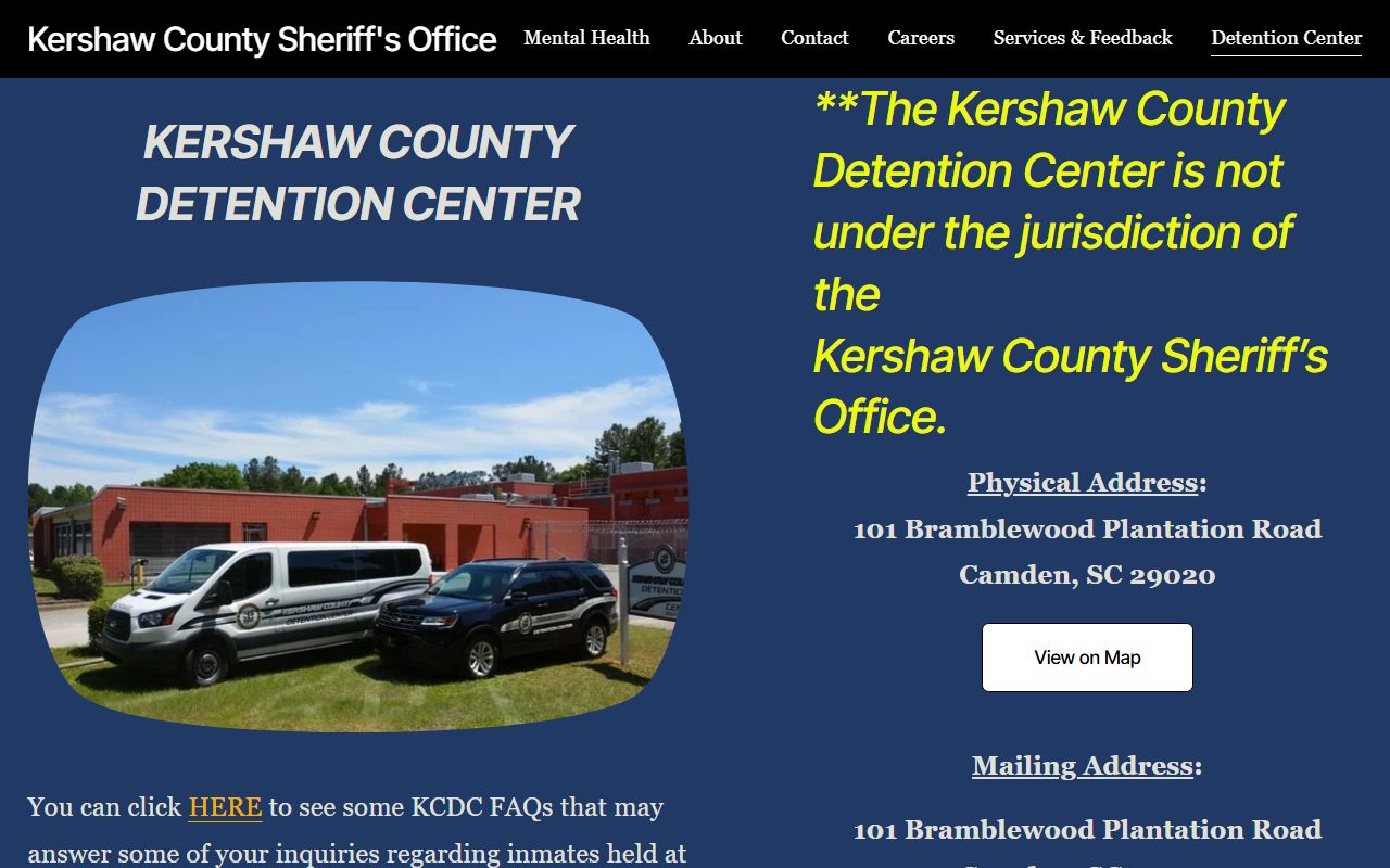 Kershaw County arrest records jail information page