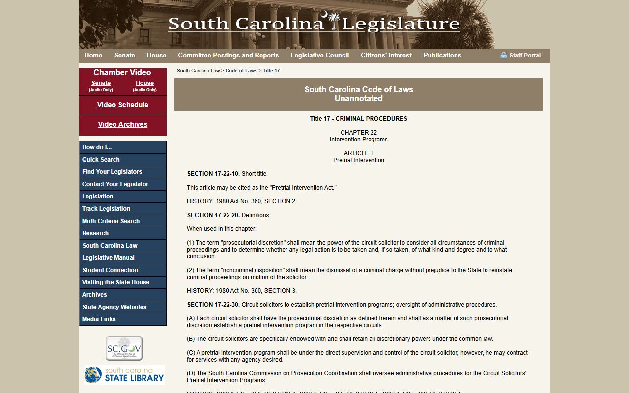 Kershaw County criminal court records expungement statute page