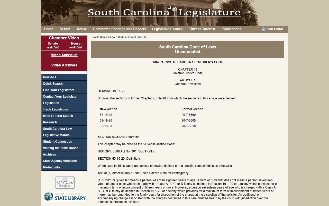 Kershaw County probate records South Carolina juvenile confidentiality statute